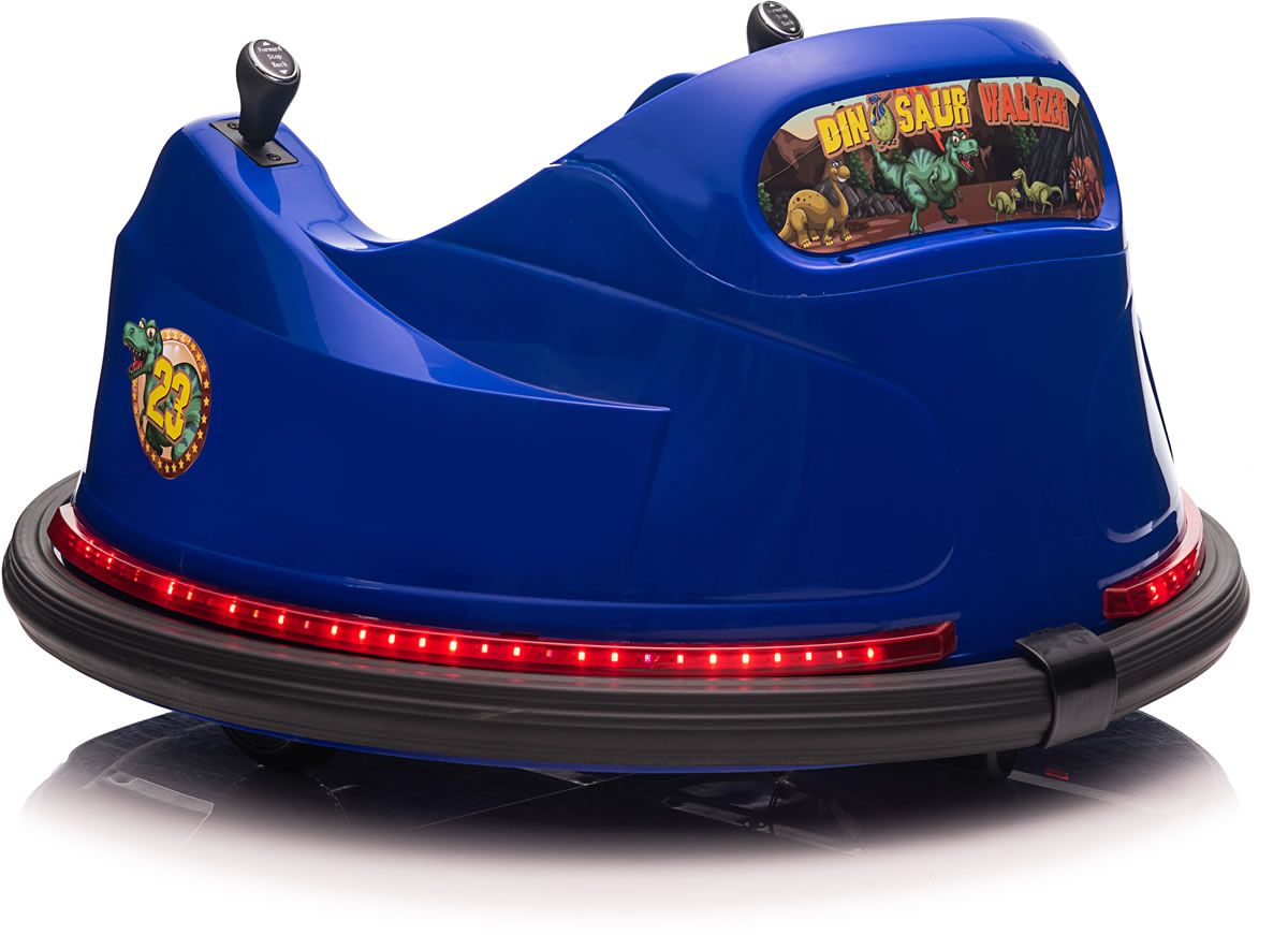 Blue dinosaur adventure ride on bumper car Rooleo