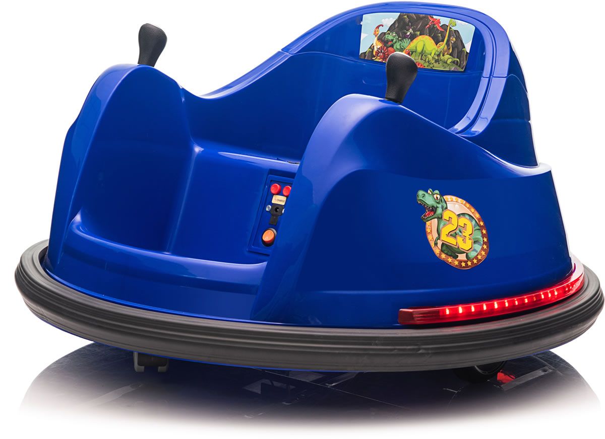 Blue dinosaur adventure ride on bumper car Rooleo