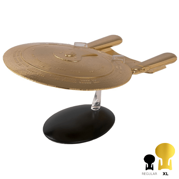 #01 Gold U.S.S. Enterprise NCC-1701-D (Galaxy class) Model Die Cast Ship XL EDITION (Eaglemoss / Star Trek) Real Merch