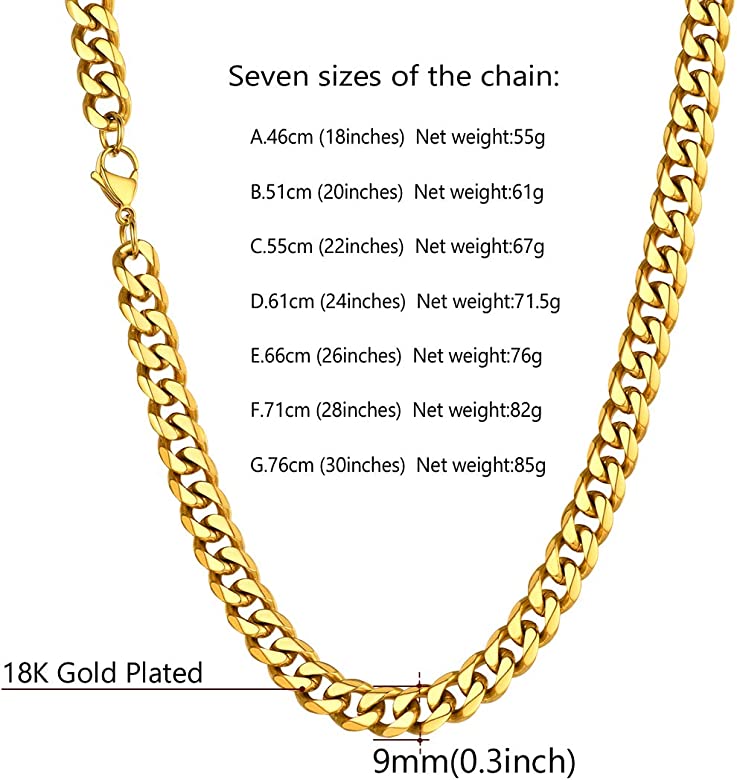 U7 18k hot sale gold chain