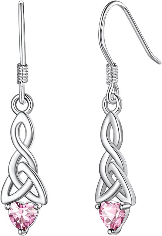 Silvora Jewellery - Celtic knot October birthstone Earrings Silvora