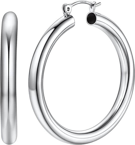 Silvora Jewellery - 400mm Tube hoop earrings Silvora