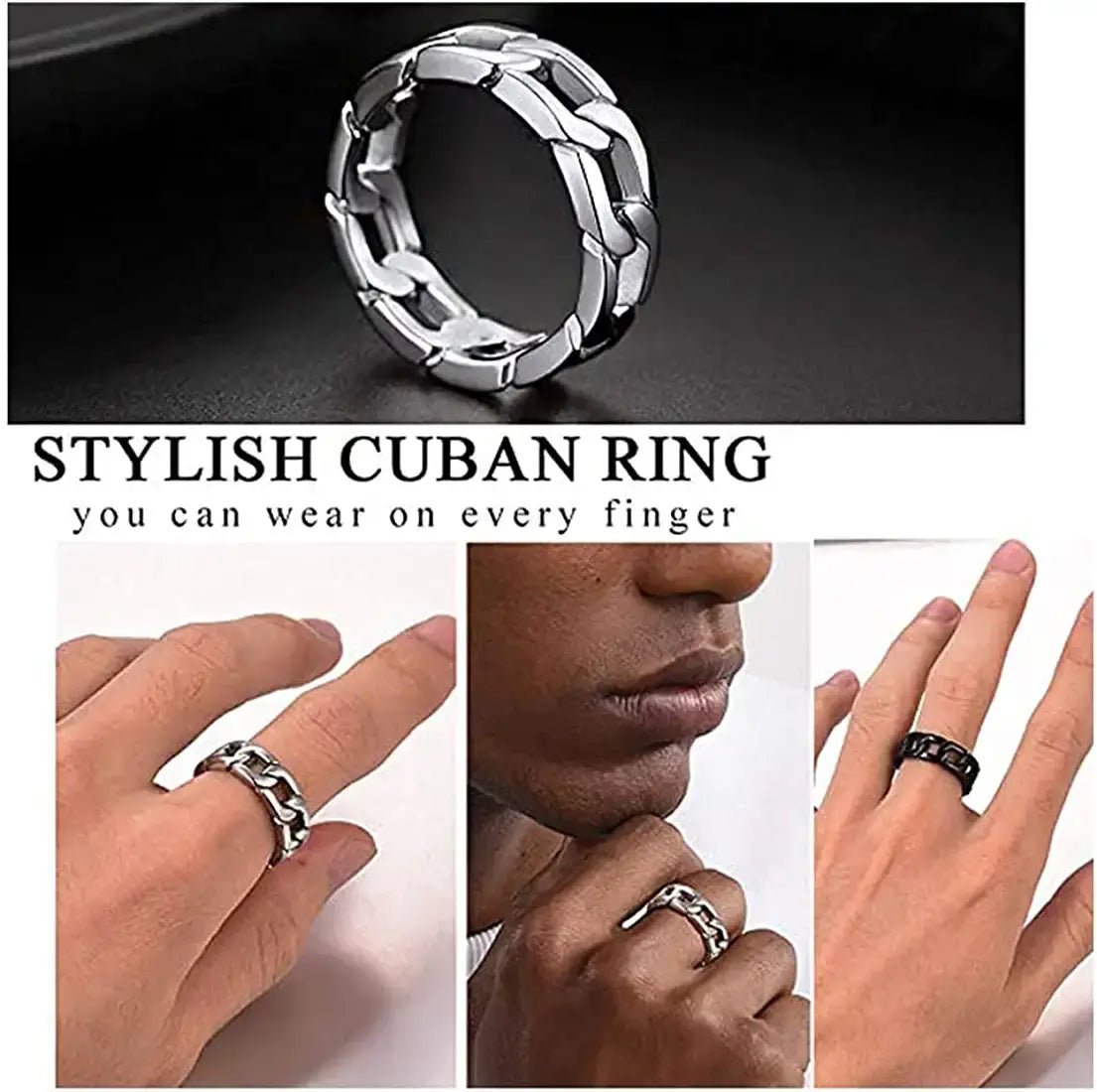 Silvora Jewellery - Cuban stacking ring Silvora