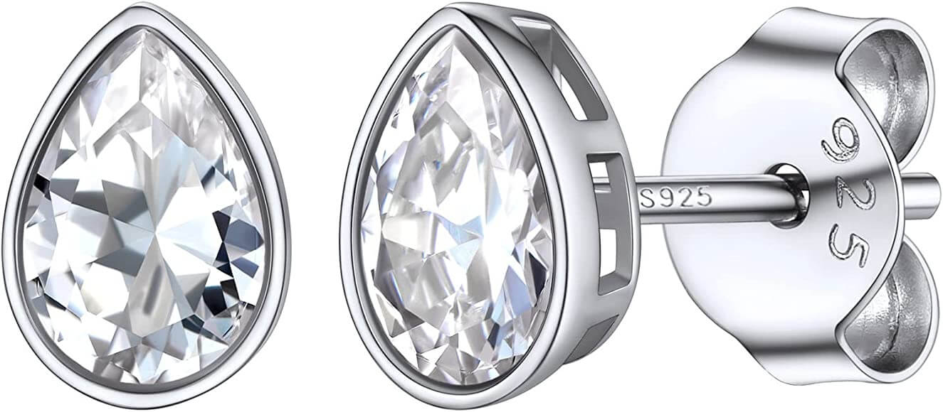 Silvora Jewellery - Cubic zirconia drop stud earrings Silvora