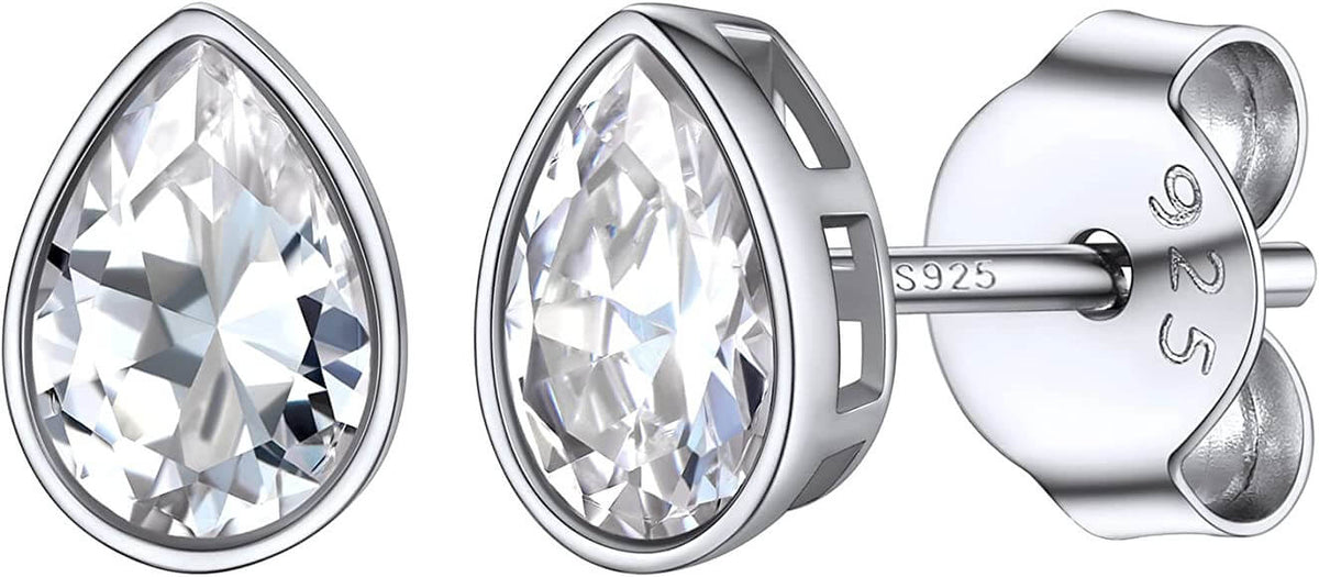 Silvora Jewellery - Cubic zirconia drop stud earrings Silvora