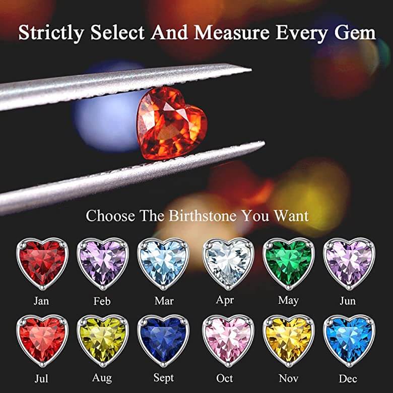 Silvora Jewellery - Birthstone heart stud earrings Silvora