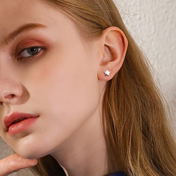 Silvora Jewellery - Silver Moon and Star ear stud earrings Silvora